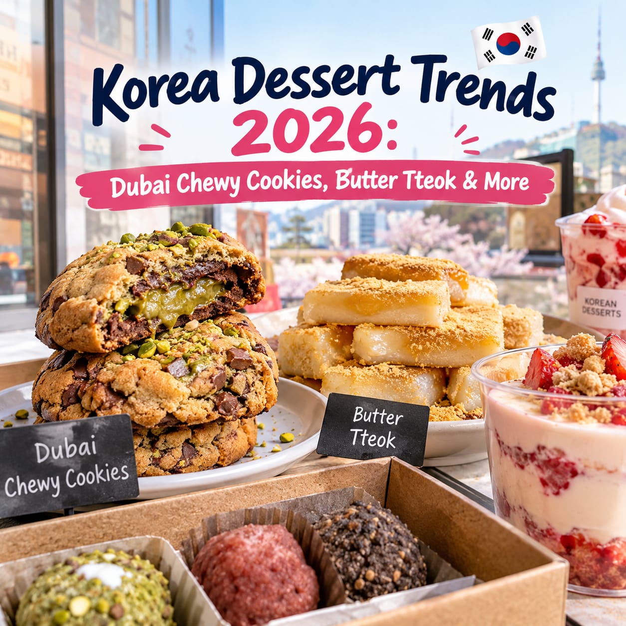Korea Dessert Trends 2026: Dubai Chewy Cookies, Butter Tteok & More